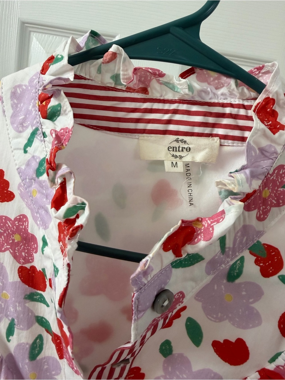 Women’s entro Pink Floral Ruffle Dress - with pockets - Picture 3 of 5
